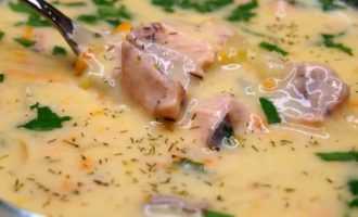 Суп из красной рыбы с сыром рецепт