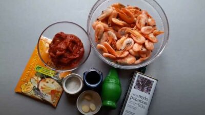 Ингредиенты для Креветок в томатном соусе